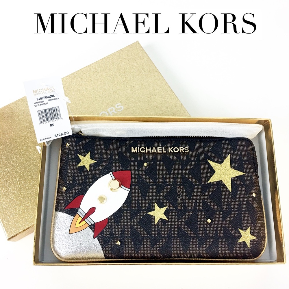NWT Michael Kors Illustrations Rocket Wristlet